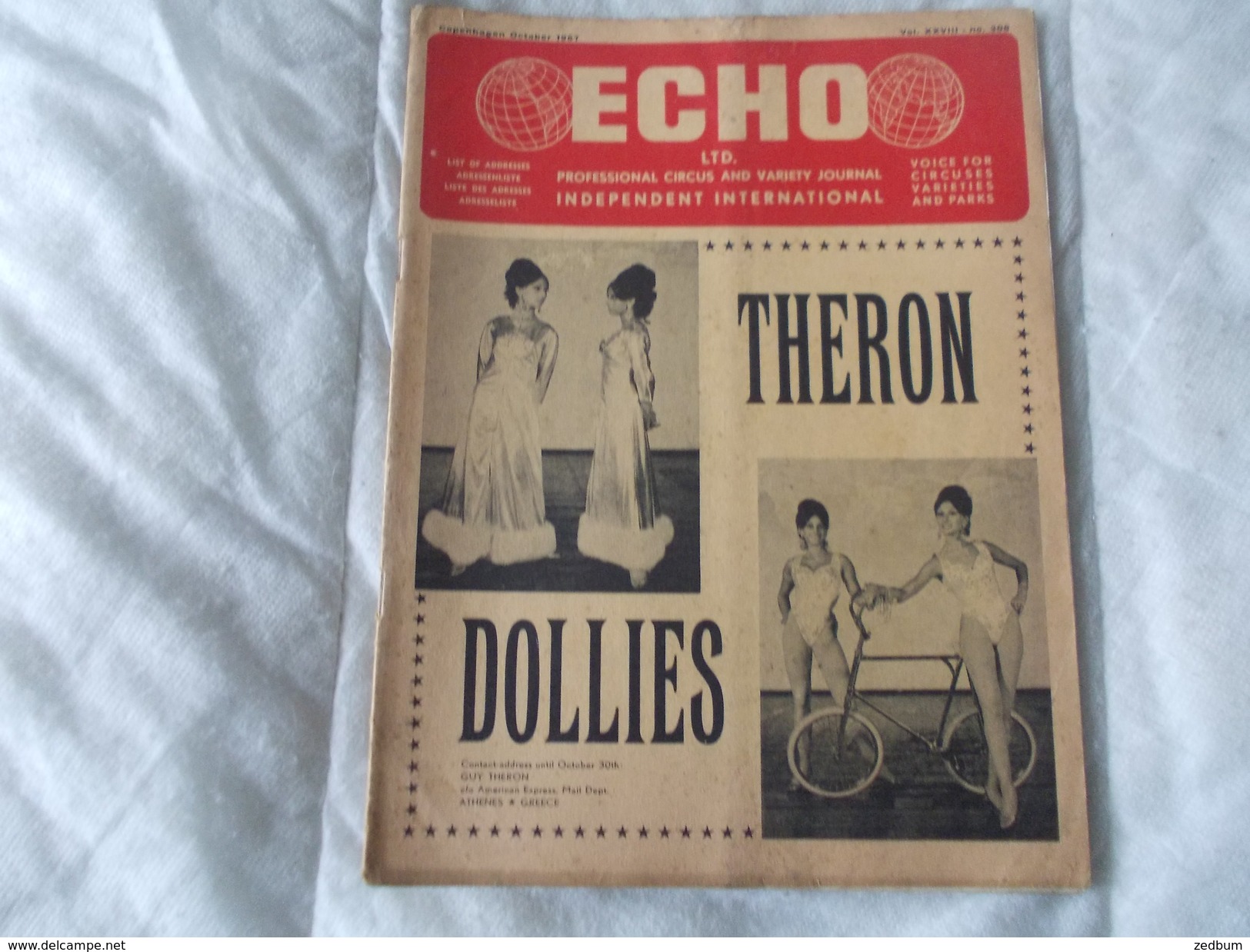 ECHO LTD Professional Circus And Variety Journal Independent International N° 308 October 1967 - Entretenimiento