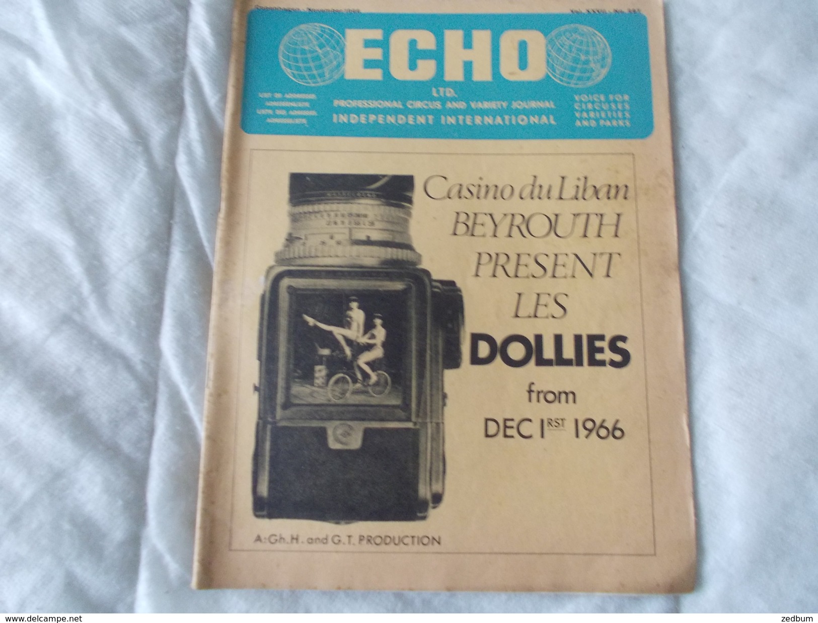 ECHO LTD Professional Circus And Variety Journal Independent International N° 297 November 1966 - Divertissement