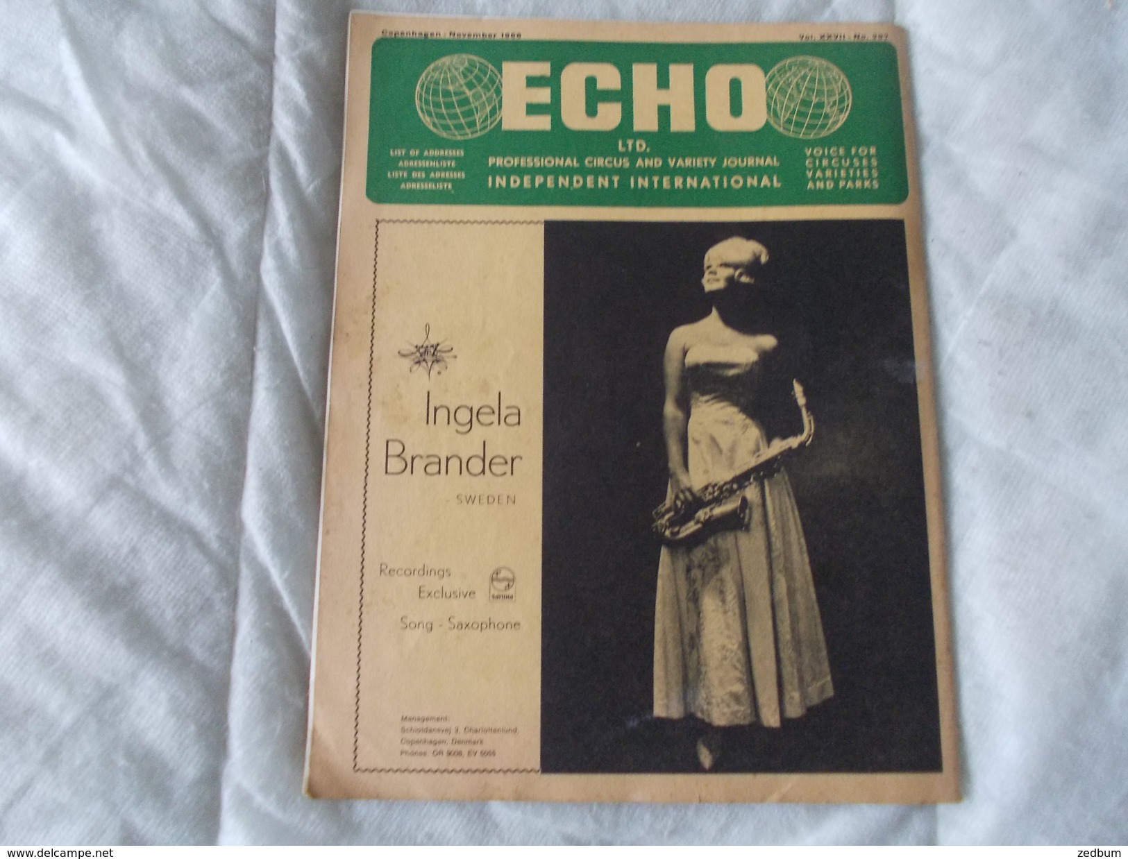 ECHO LTD Professional Circus And Variety Journal Independent International N° 297 November 1966 - Entretenimiento