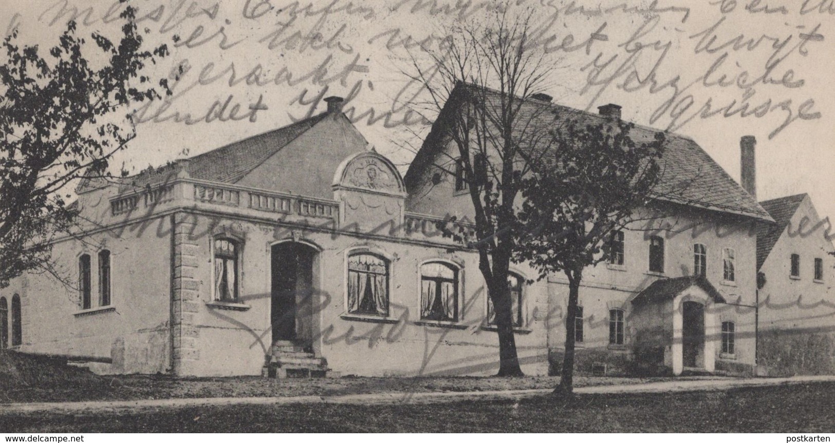 ALTE POSTKARTE GRUSS VOM SCHÜTZENHAUS MIT CAFÉ HERTWIG RUSSDORF LIMBACH OBERFROHNA Ansichtskarte Postcard Cpa - Limbach-Oberfrohna