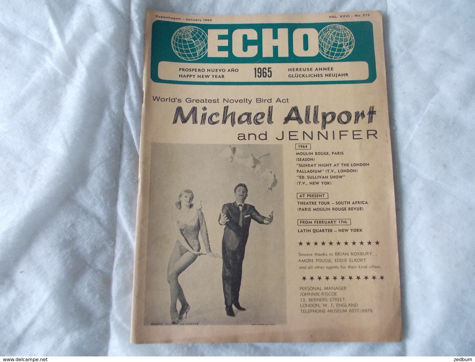 ECHO LTD Professional Circus And Variety Journal Independent International N° 275 January 1965 - Unterhaltung