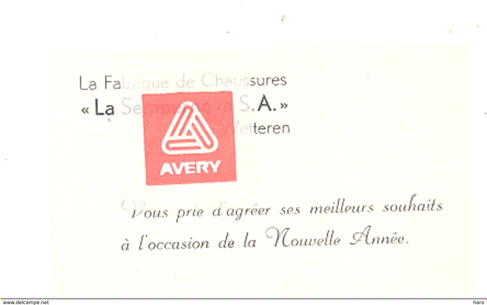 Carte De Visite - Fabrique De Chaussures " LA SEMPERNOVA S.SA " WETTEREN  (rl) - Cartes De Visite