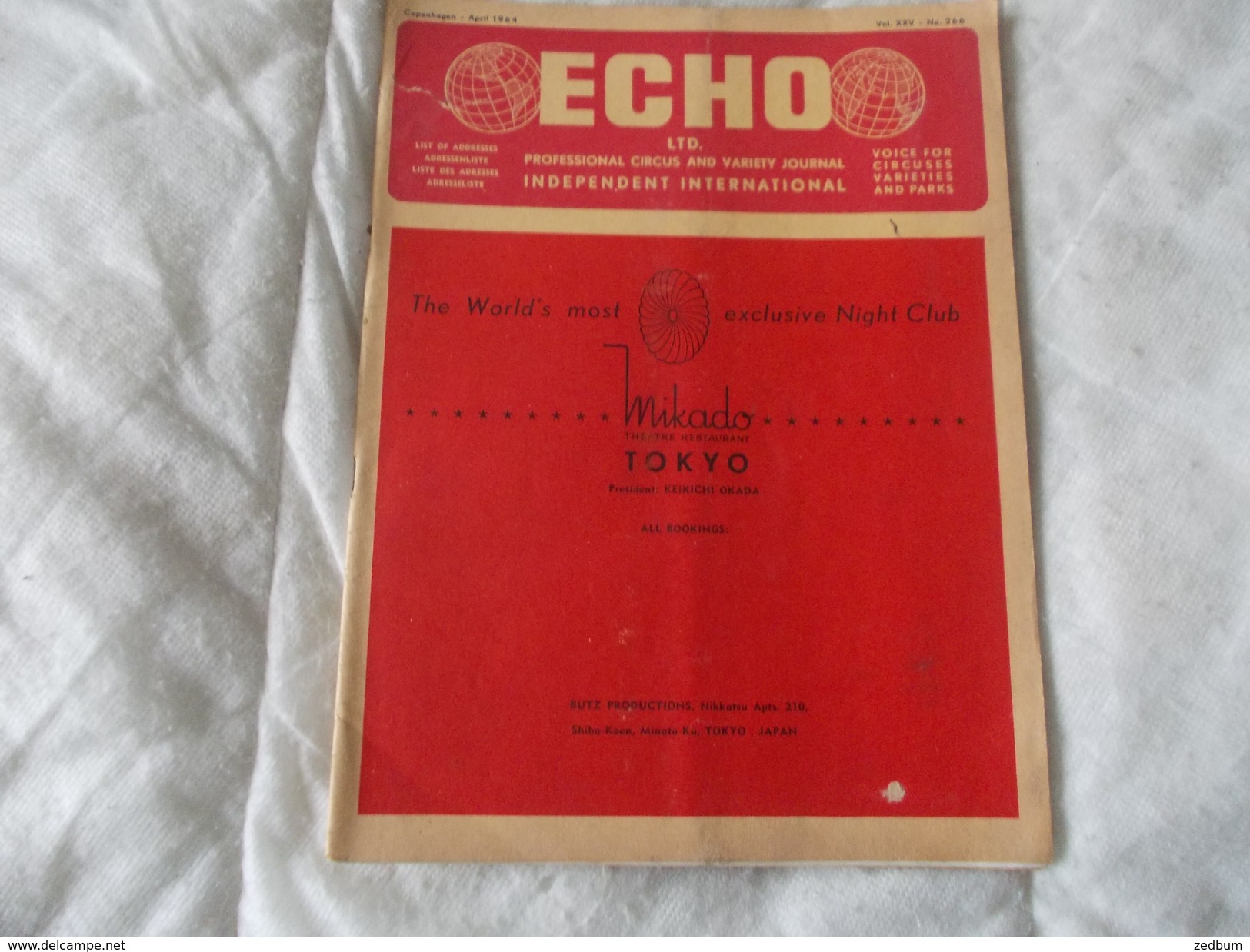 ECHO LTD Professional Circus And Variety Journal Independent International N° 266 April 1964 - Divertimento