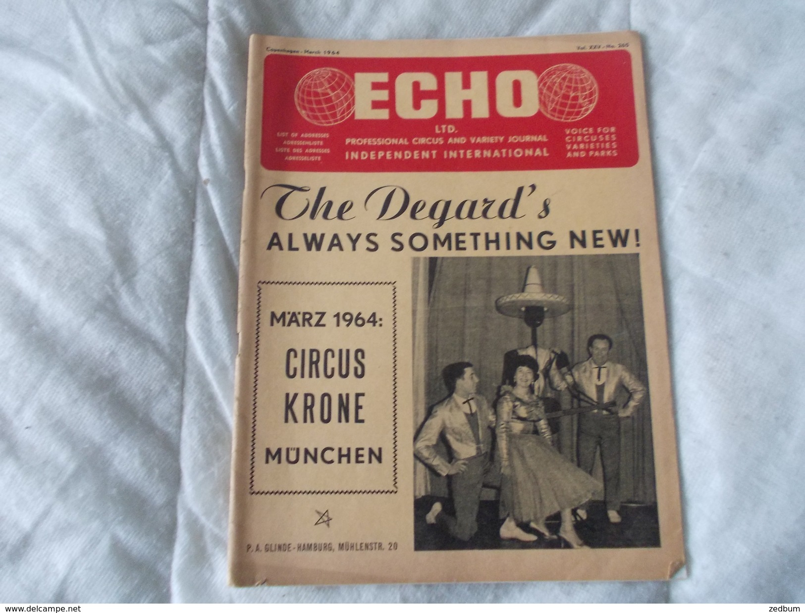 ECHO LTD Professional Circus And Variety Journal Independent International N° 265 March 1964 - Divertimento