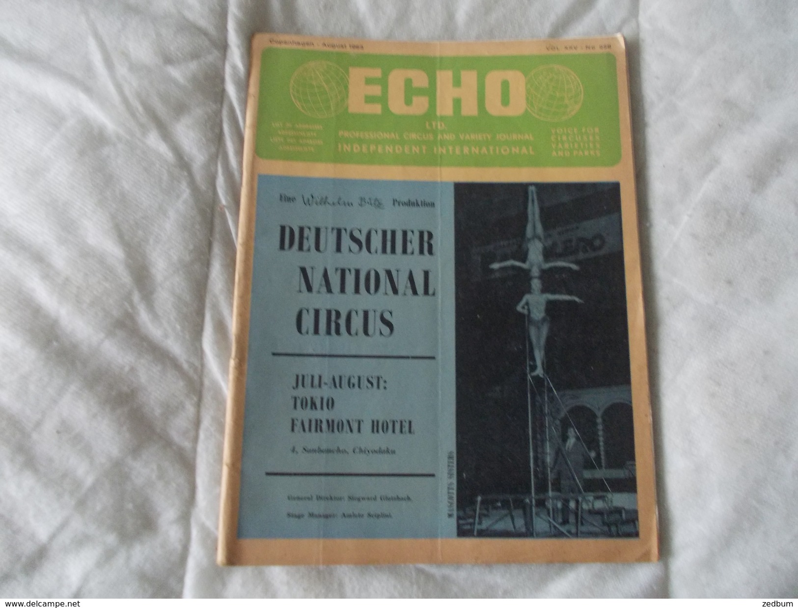 ECHO LTD Professional Circus And Variety Journal Independent International N° 258 August 1963 - Unterhaltung