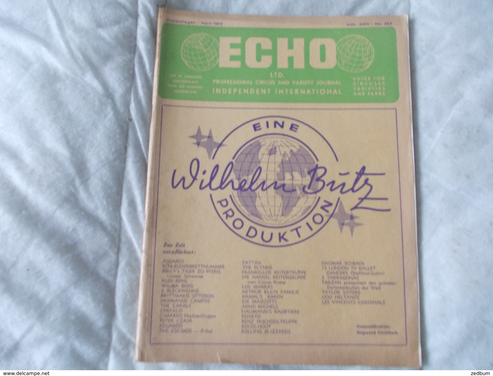 ECHO LTD Professional Circus And Variety Journal Independent International N° 254 April 1963 - Amusement