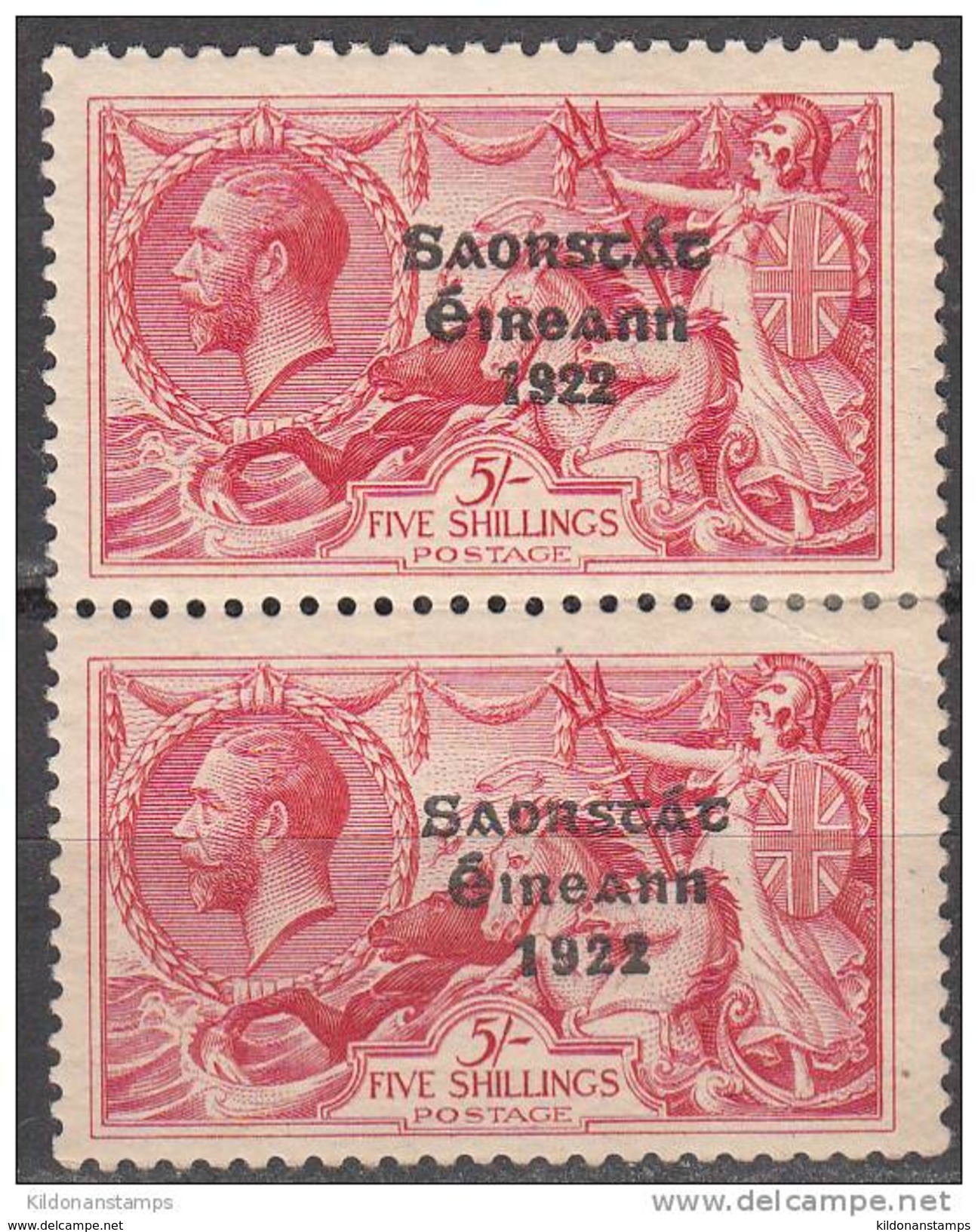 Ireland 1927 Seahorses, Mint Mounted, Wide & Narrow Date,  Sc# 78, 78a, SG 87, 87b - Nuovi