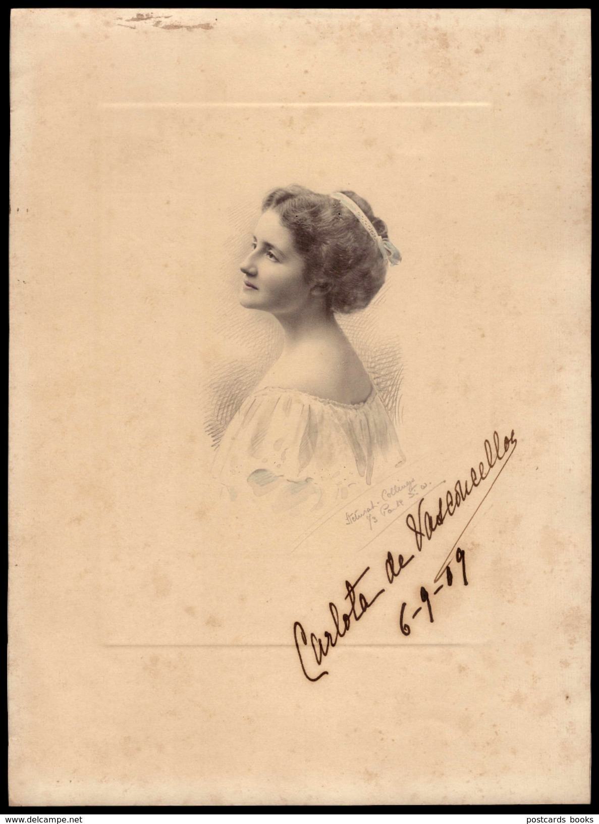 CARLOTA De VASCONCELLOS. Fotografia 1909 Ou 1919. Old Real Photo 18.3cm X 24.7cm  PORTUGAL - Anciennes (Av. 1900)