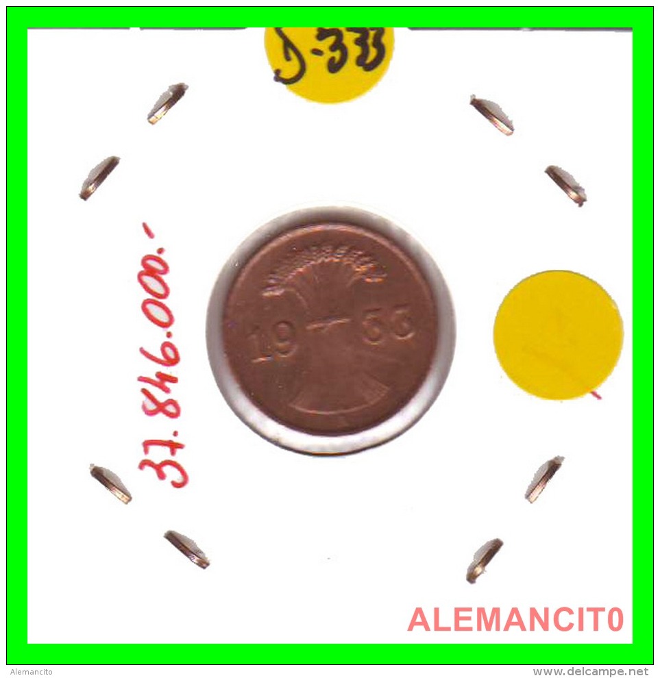 GERMANY  -   MONEDA  DE  1- REICHSPFENNIG  AÑO 1933 A   Bronze - 1 Rentenpfennig & 1 Reichspfennig