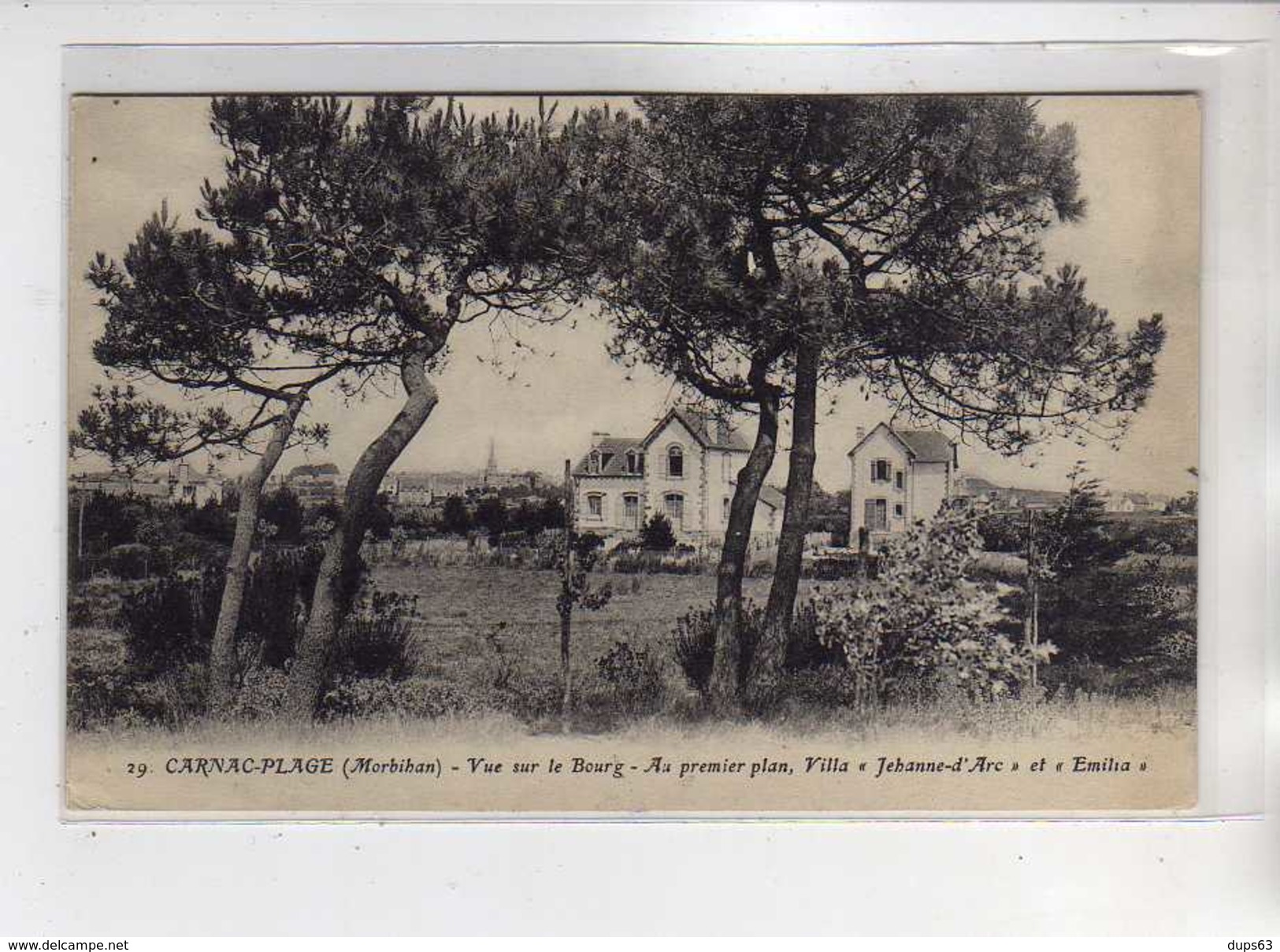 CARNAC PLAGE - Vue Sur Le Bourg - Au Premier Plan Villa " Jeanne D'Arc " Et " Emilia " - Très Bon état - Carnac