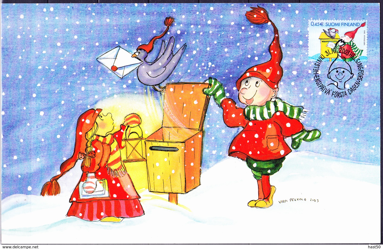 Finnland Finland Finlande - Weihnachtskarte (MiNr: 1676/7) - 2003  !!lesen/read/lire!! - Lettres & Documents