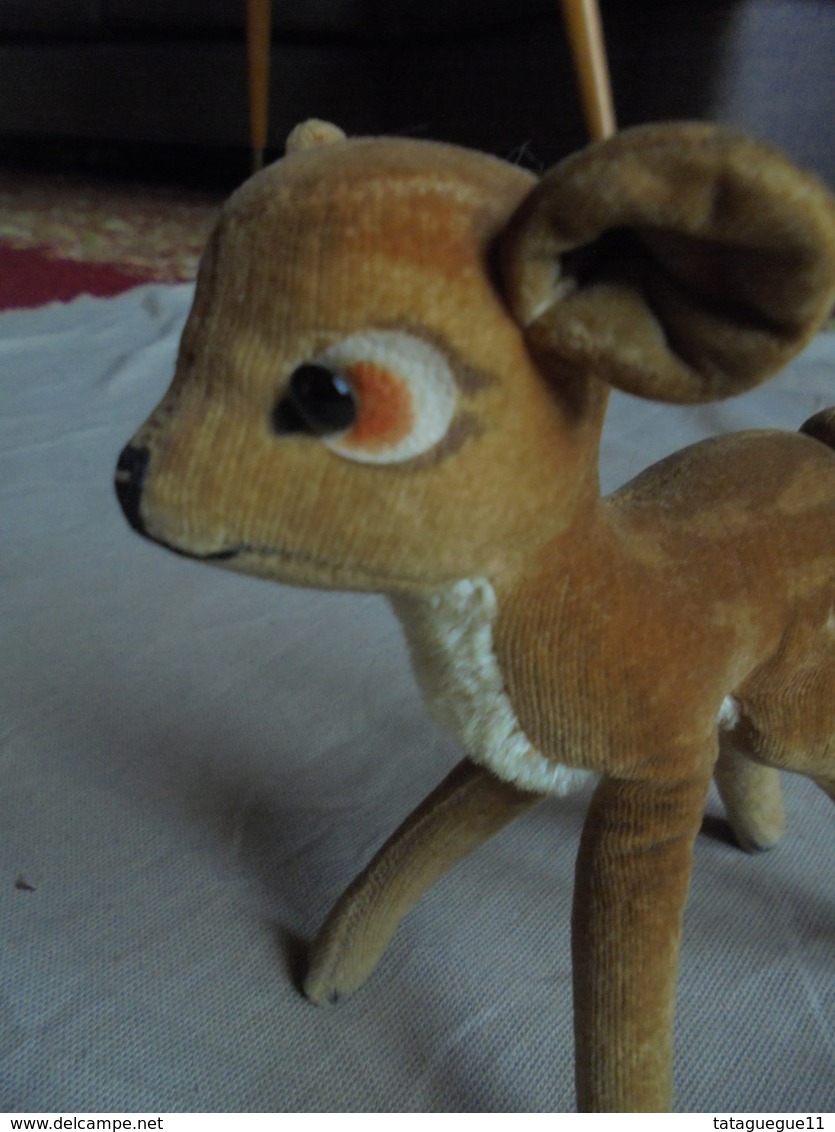 Ancien - Petit Faon "Bambi" En Peluche Années 50 Allemagne - Peluches