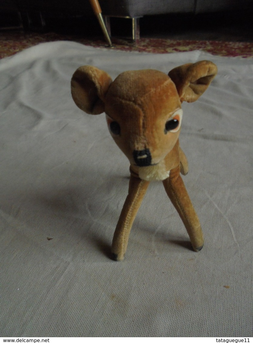 Ancien - Petit Faon "Bambi" En Peluche Années 50 Allemagne - Peluches