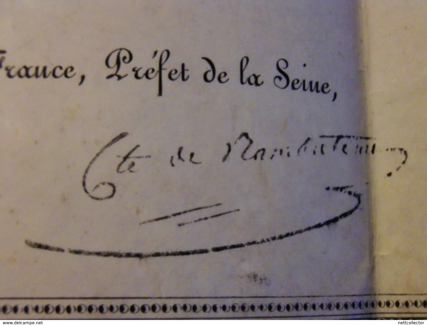DOCUMENT 1846 GARDE NATIONAL DE PARIS / COMPAGNIE DE CHASSEURS