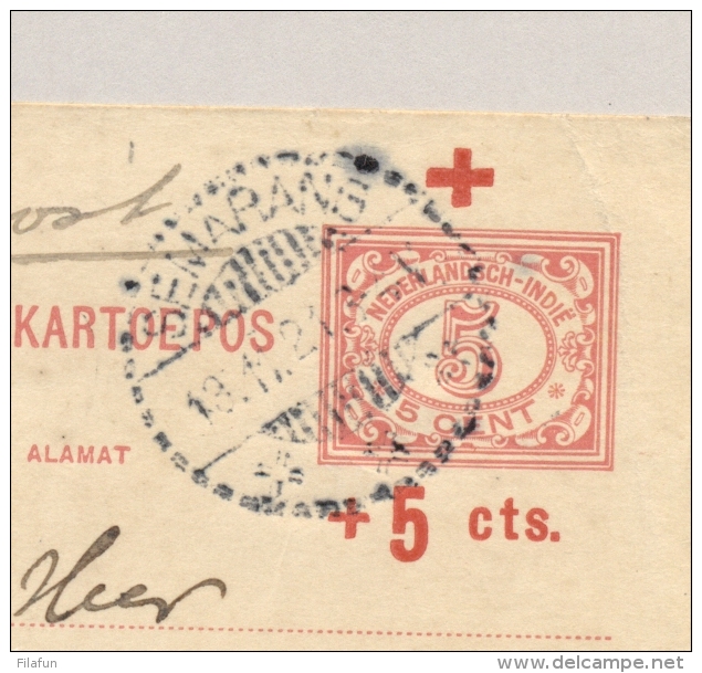 Nederlands Indië - 1921 - 5+5 Cent Rode Kruis Op Briefkaart G25 Van Semarang Naar Amsterdam - Red Cross - Nederlands-Indië