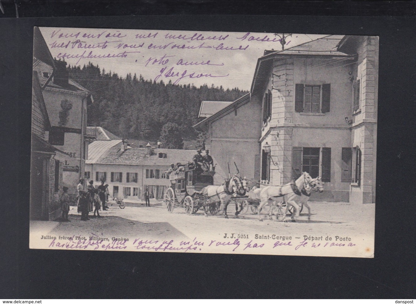 Schweiz AK St. Cergue Depart Des Postes 1907 - Saint-Cergue