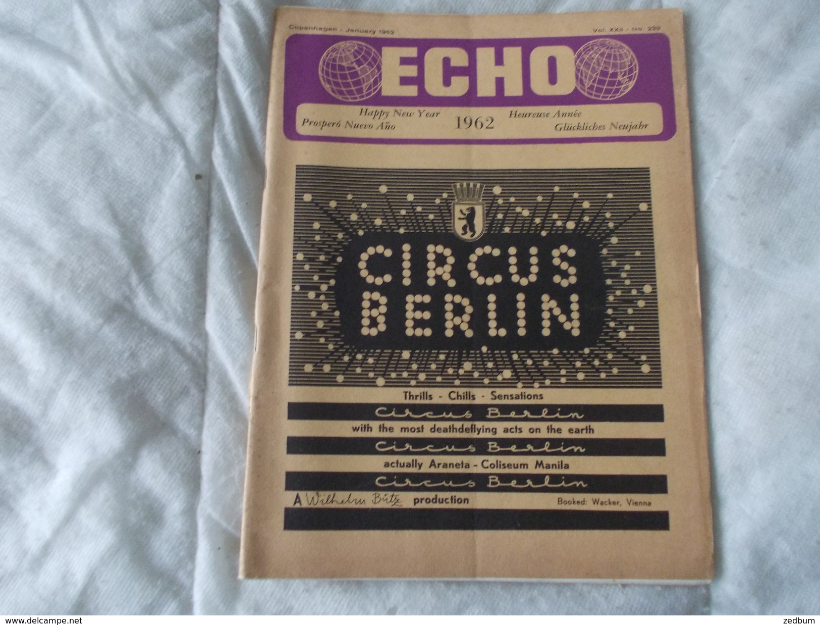 ECHO LTD Professional Circus And Variety Journal Independent International N° 239 January 1962 - Unterhaltung