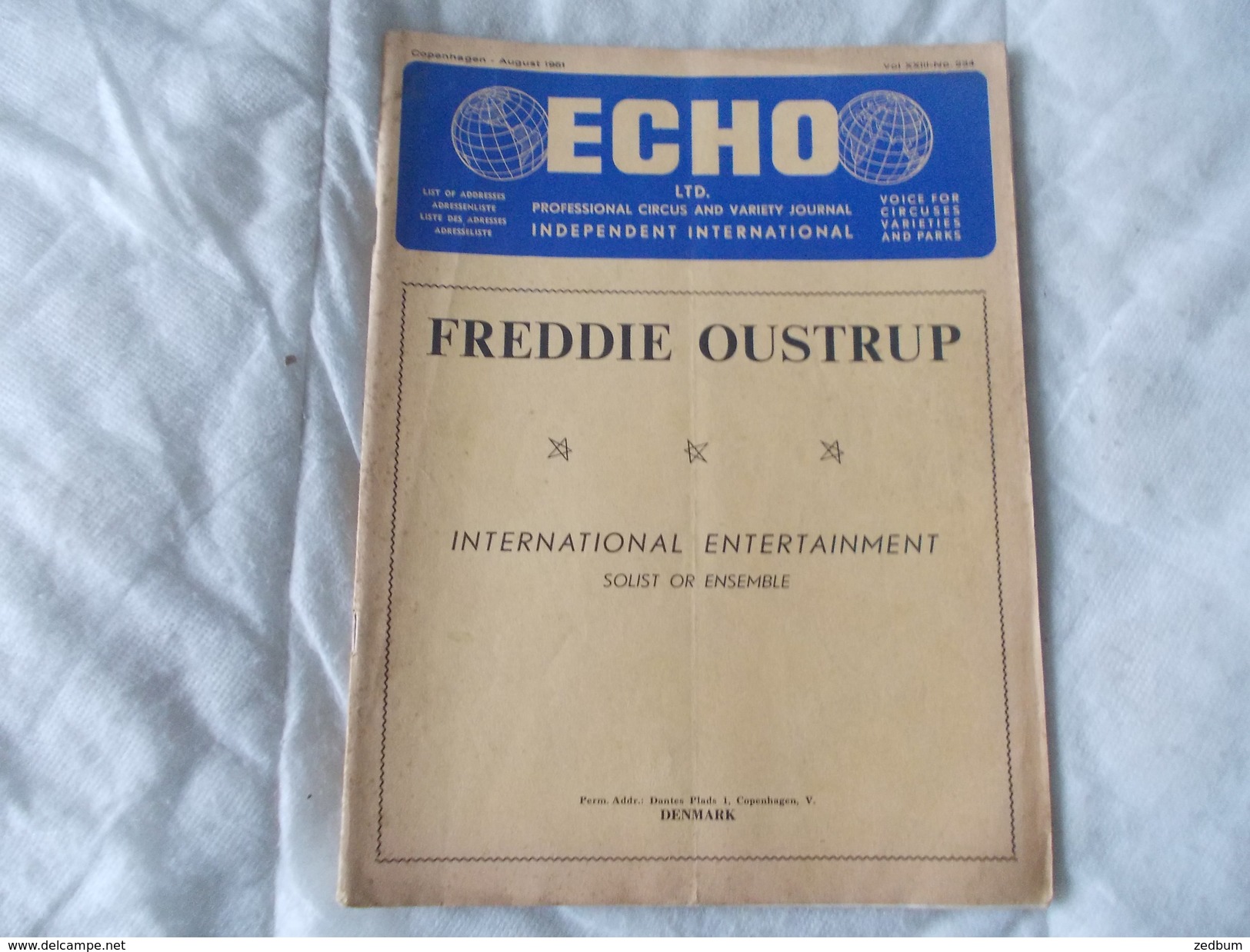 ECHO LTD Professional Circus And Variety Journal Independent International N° 234 August 1961 - Unterhaltung