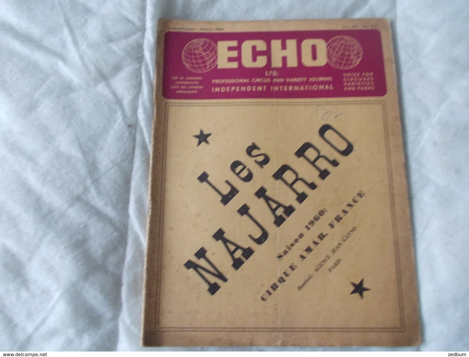 ECHO LTD Professional Circus And Variety Journal Independent International N° 217 March 1960 - Divertissement