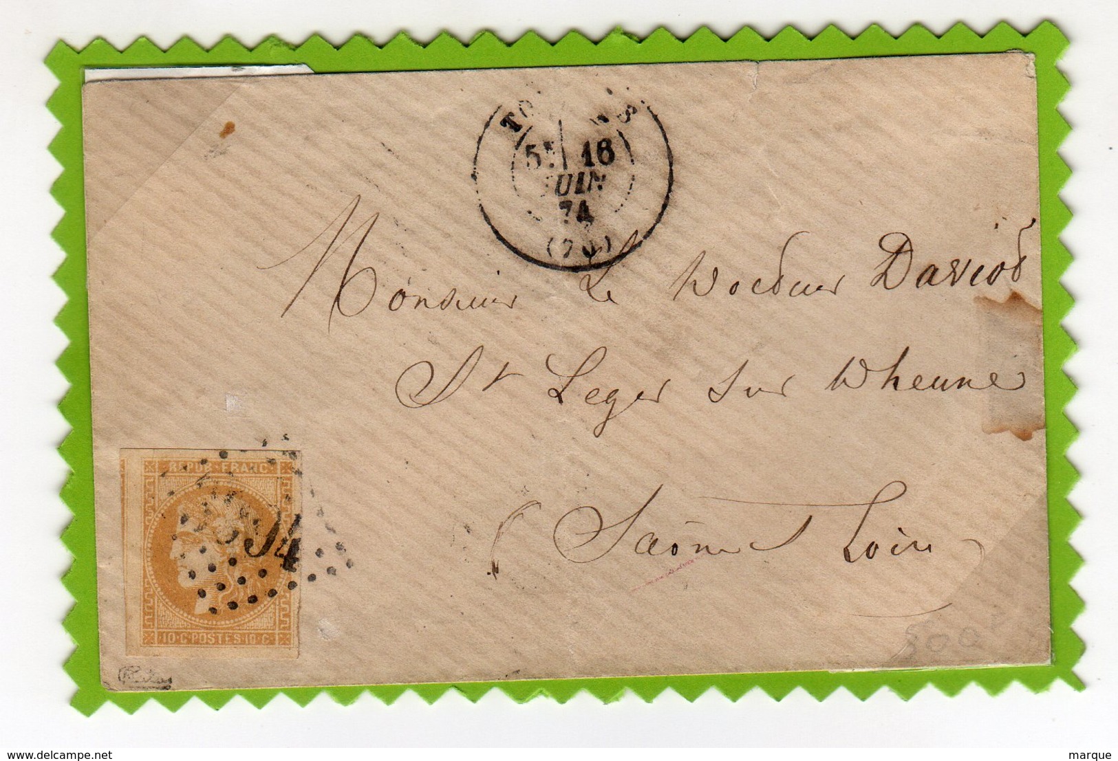 Timbre Xérès N° 40 Sur Enveloppe Ayant Circulé - 1849-1876: Periodo Classico