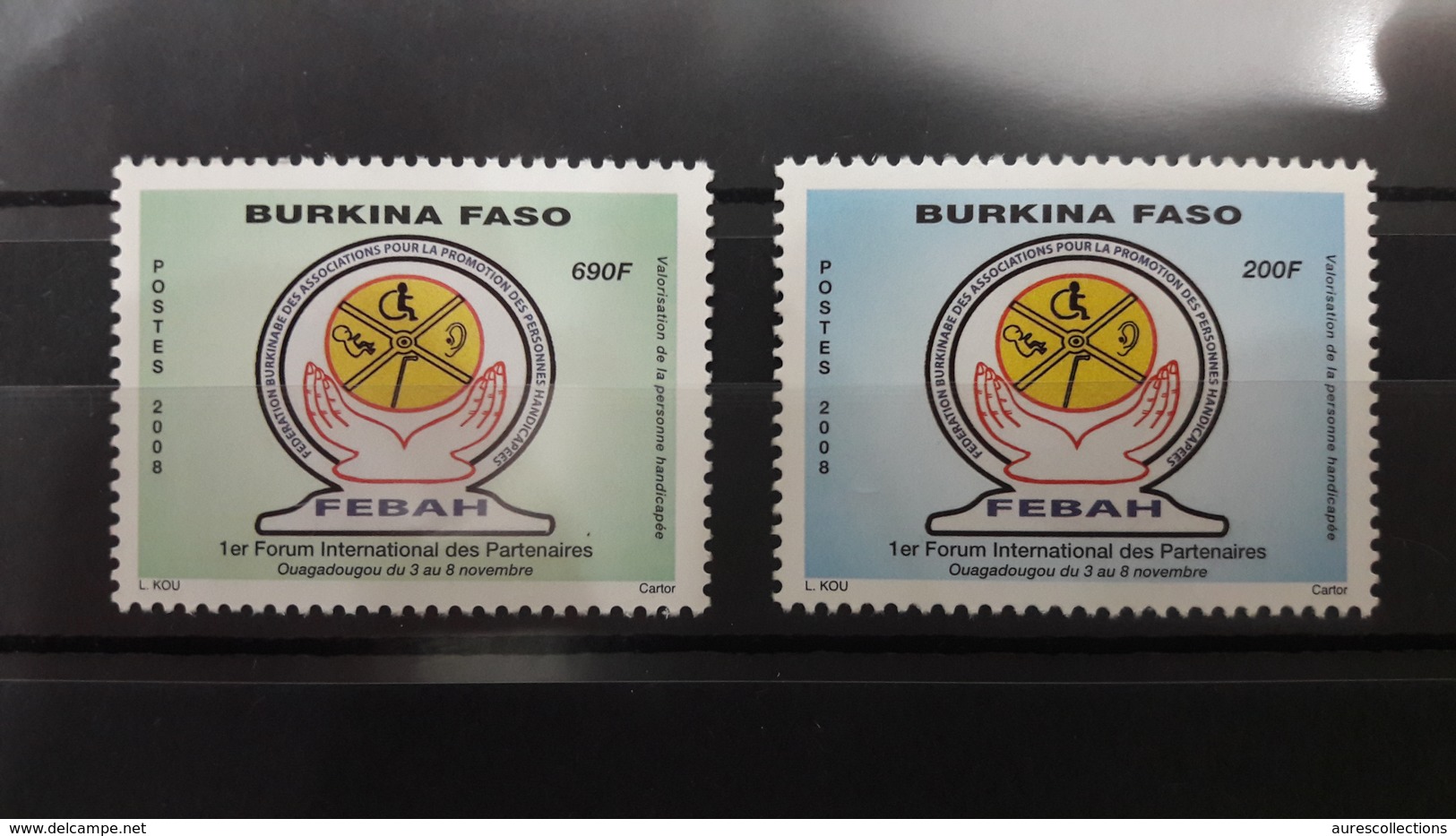 BURKINA FASO FORUM CONFERENCE PROMOTION DISABLED PEOPLE HANDICAPES PARTENAIRES 2008 - RARE - MNH - Burkina Faso (1984-...)