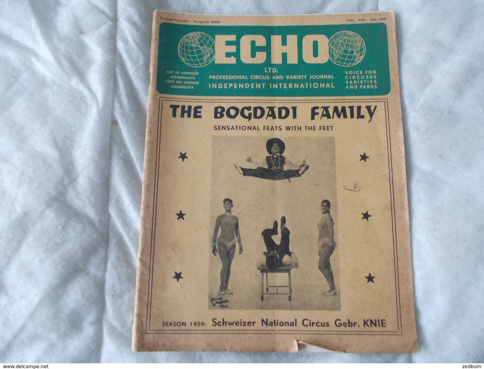 ECHO LTD Professional Circus And Variety Journal Independent International N° 210 August 1959 - Entertainment