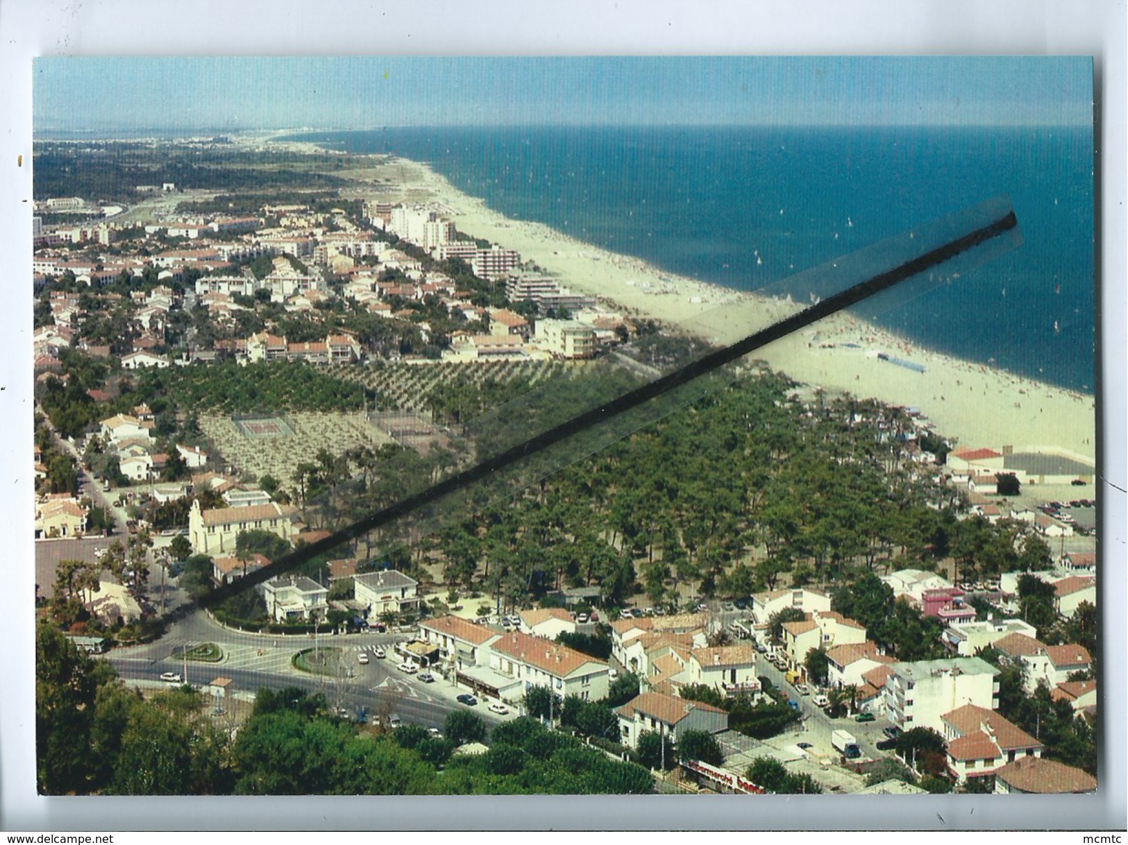 2 CPM  -  Argeles Sur Mer - Vue Aérienne De La Ville - Vue Panoramique De La Station Et Du Littoral - Argeles Sur Mer