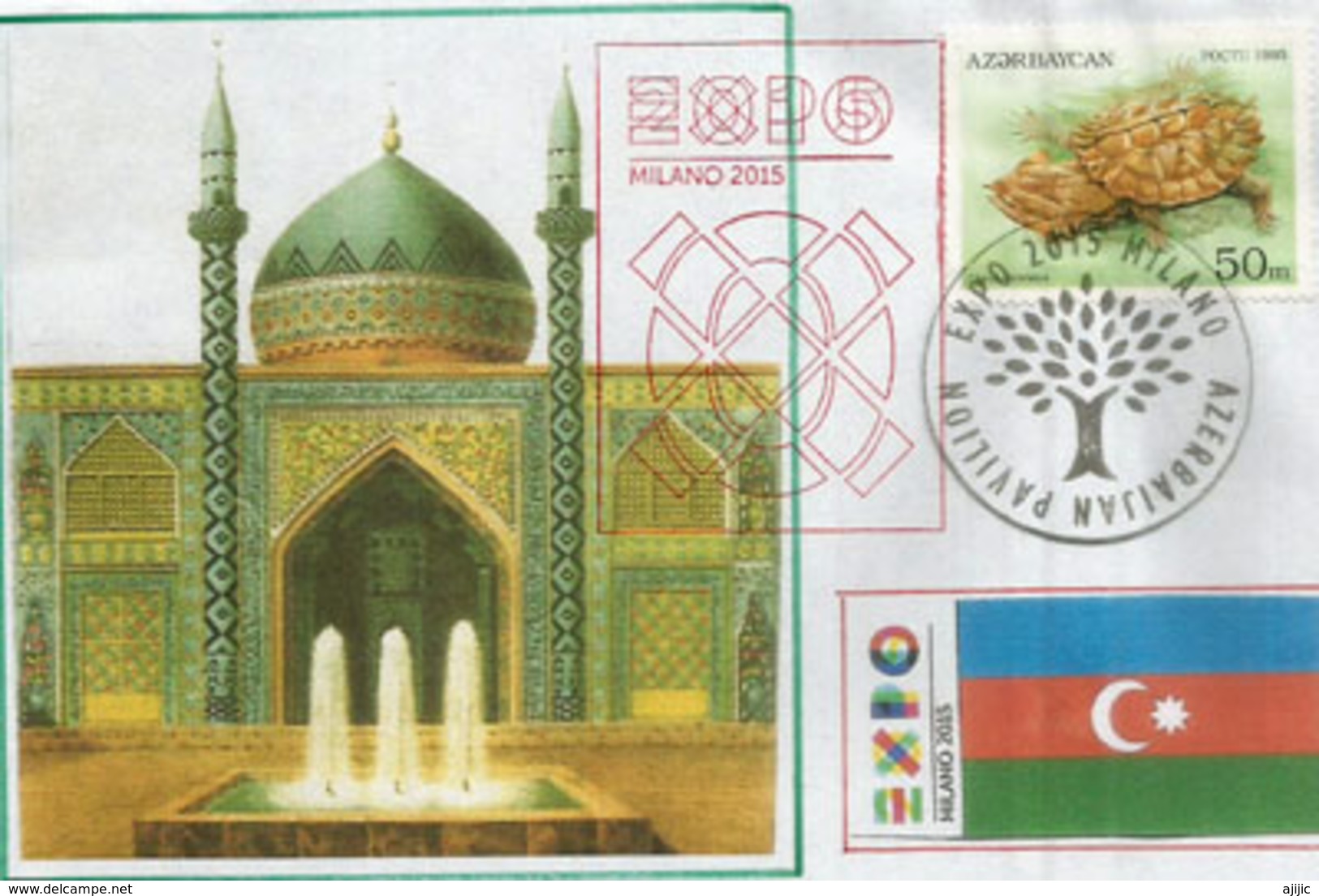 AZERBAIJAN UNIVERSAL EXPO MILANO 2015, Letter From The Azerbaijan Pavilion, With Azerbaijan Stamp - Aserbaidschan