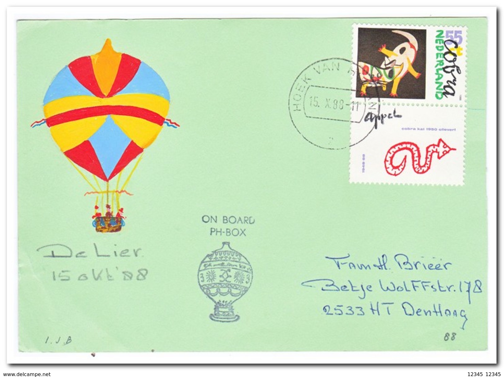 Ballonvaart 15 Okt. 1988 De Lier, On Board PH-BOX - Luchtballons