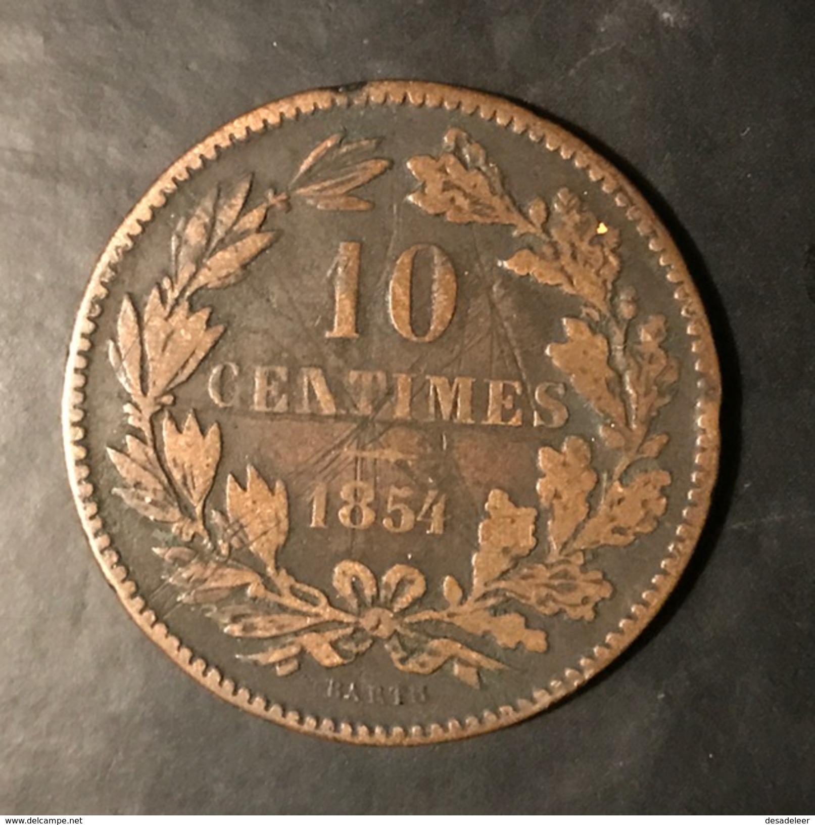 Luxemburg 10 Centimes 1854 - Luxembourg