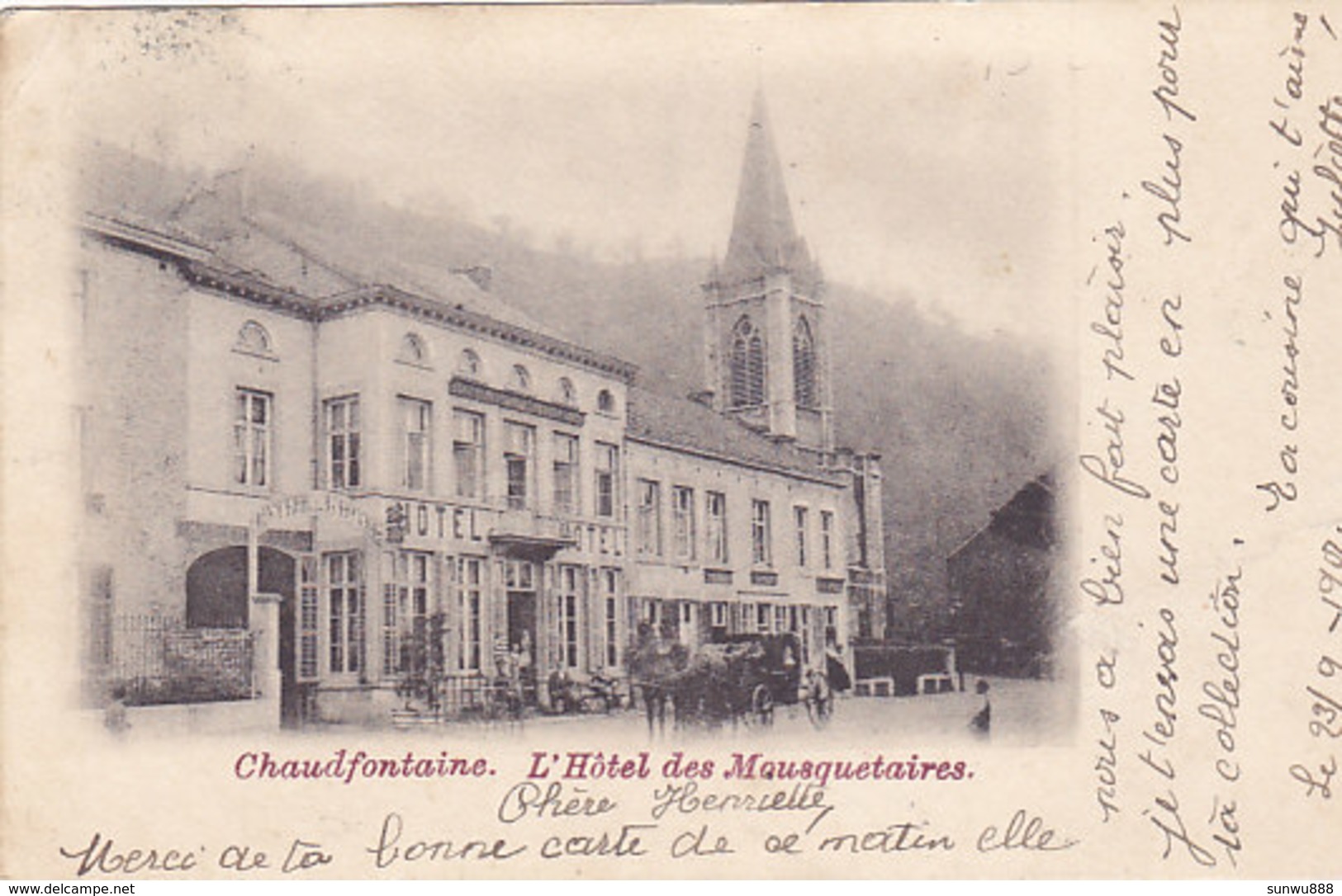 Chaudfontaine - L'Hôtel Des Mousquetaires (animation, Attelage, 1901) - Chaudfontaine