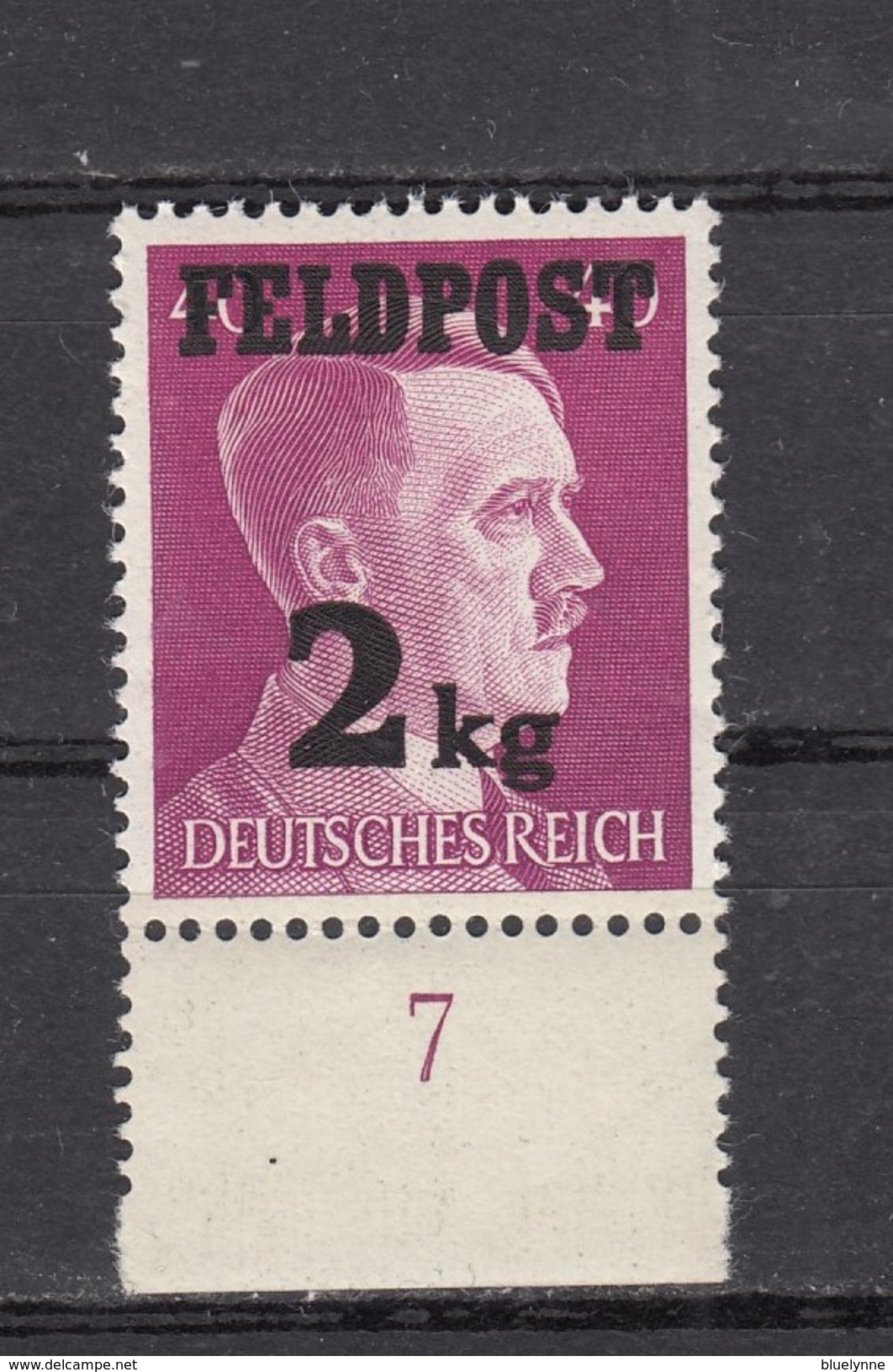 Deutsches Reich Zulassungsmarke Päckchen Bis 2 Kg 1942 - ** Ungebraucht, Unterrand Nr. 7 - Other & Unclassified