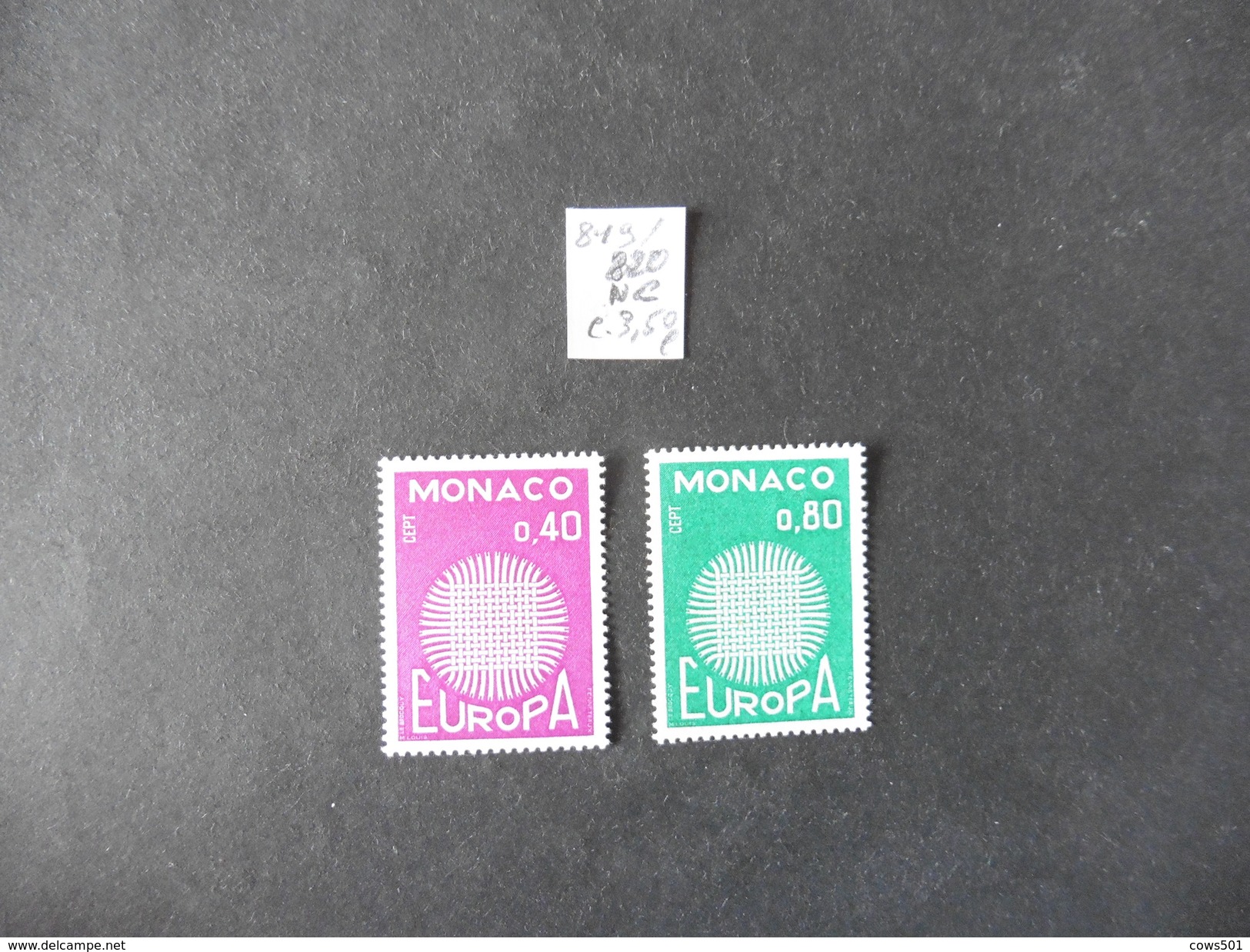 Monaco : : 2  Timbres : Neufs ; Charnière - Collections, Lots & Series