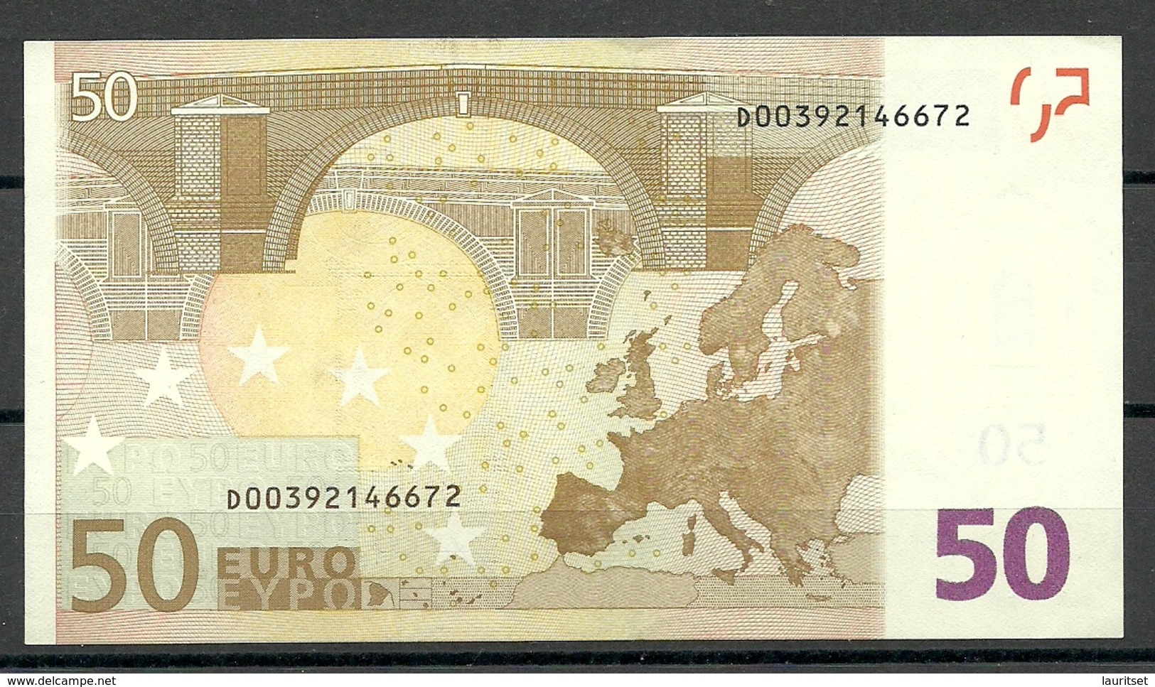 ESTONIA Estland 50 EURO 2002 D-Serie Banknote AUNC/UNC (ATM-fresh) RO51E3 - 50 Euro