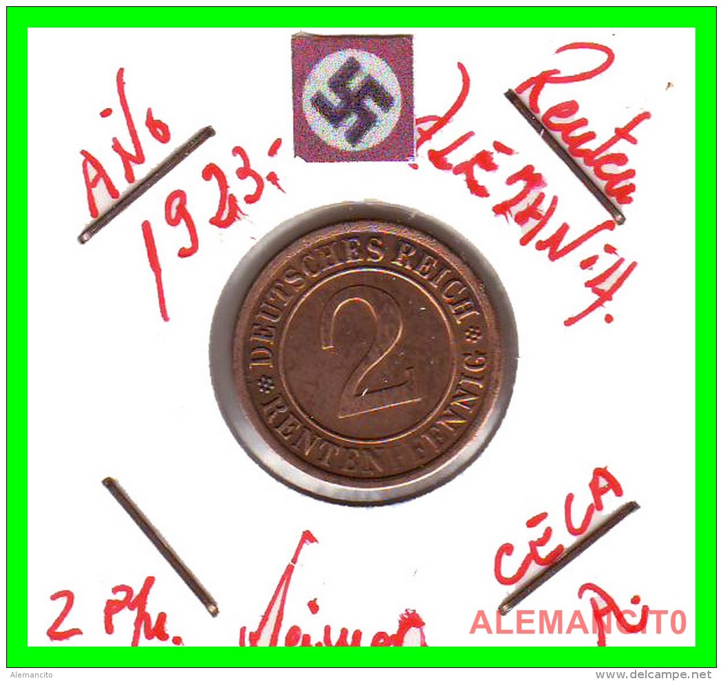 GERMANY - MONEDA DE 2- RENTENPFENNIG AÑO 1923 A Bronze - 2 Renten- & 2 Reichspfennig