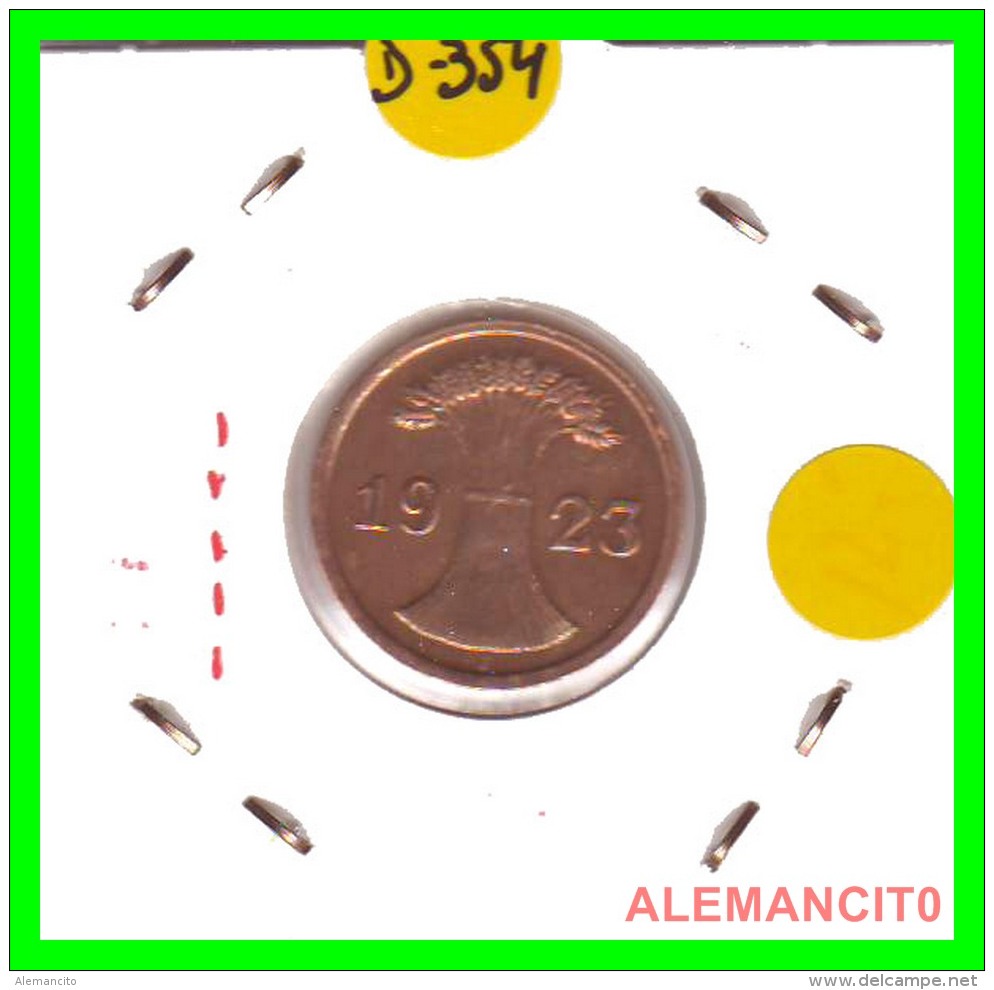 GERMANY - MONEDA DE 2- RENTENPFENNIG AÑO 1923 J  Bronze - 2 Rentenpfennig & 2 Reichspfennig