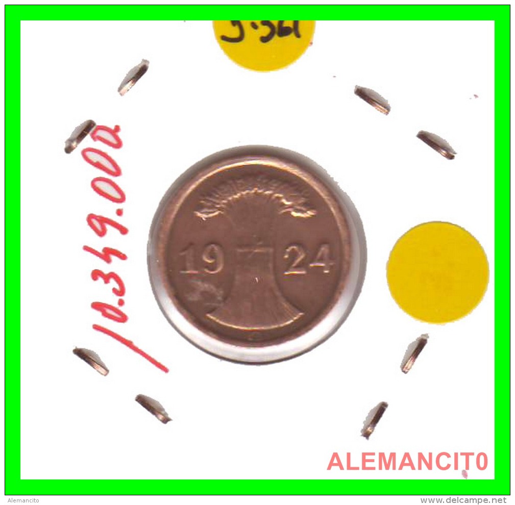 GERMANY - MONEDA DE 2- RENTENPFENNIG AÑO 1924 G  Bronze - 2 Renten- & 2 Reichspfennig