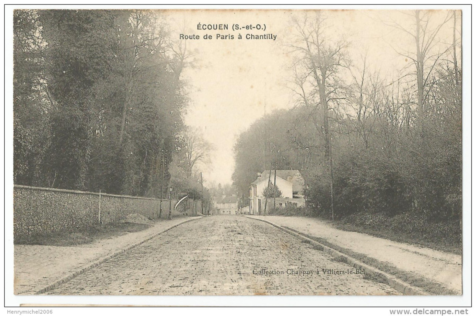 Val D´oise - 95 - écouen Route De Paris A Chantilly , Rare - Ecouen