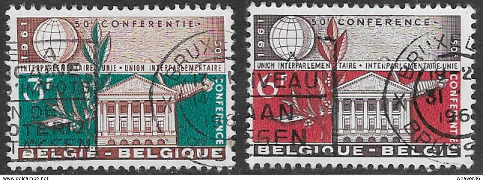 Belgium SG1791-1792 1961 50th Interparliamentary Union Conference Set 2v Complete Good/fine Used [33/28663/6D] - Used Stamps
