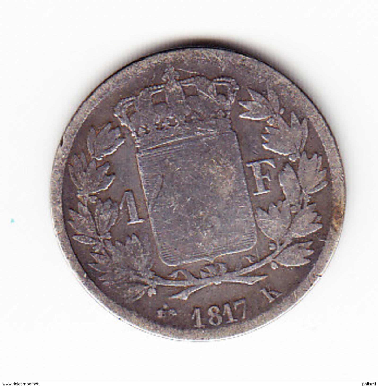 FRANCE KM 709.6, 1Fr, SILVER,  1817 K.    (F 8018) - Autres & Non Classés