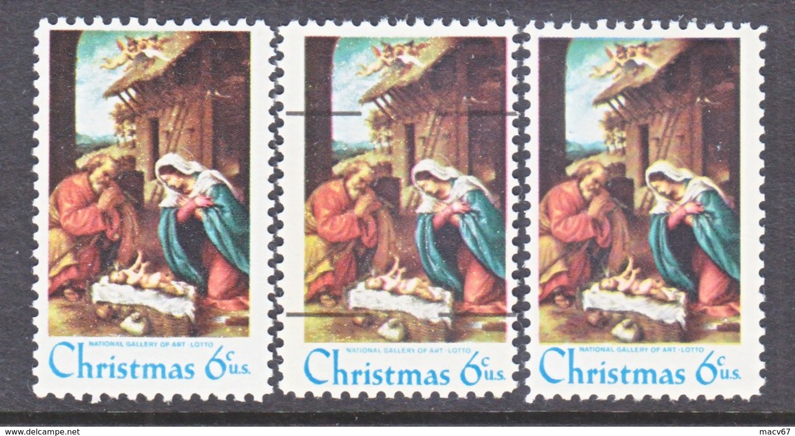 U.S. 1414, 1414 A,  1414 D    **    W / PRECANCEL  . CHRISTMAS - Unused Stamps