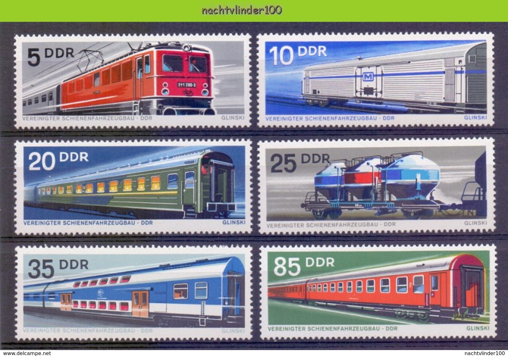 Mwm127 TRANSPORT TREINEN WAGON TRAINS ZUG EISENBAHN SCHIENENFAHRZEUGBAU DDR 1973 PF/MNH - Treinen