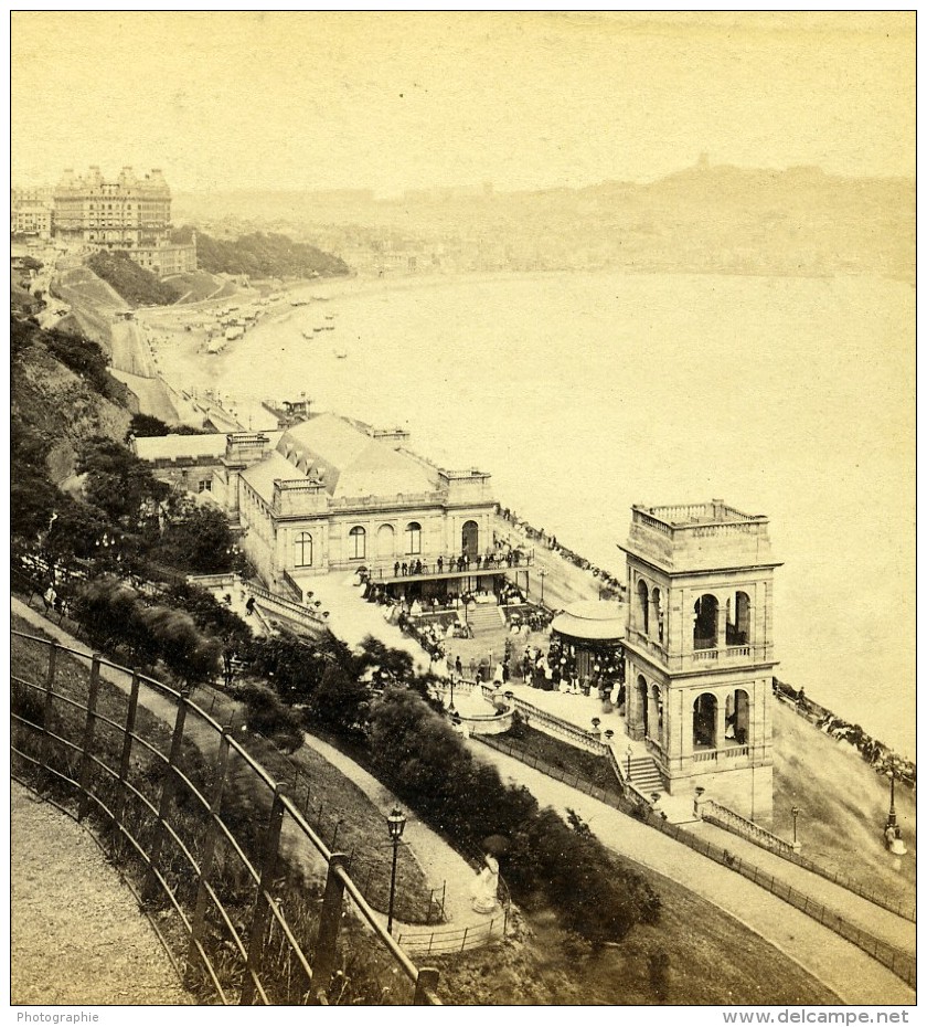 North Yorkshire Scarborough La Baie Anciennne Photo Stereo George Willis 1870 - Stereoscopic