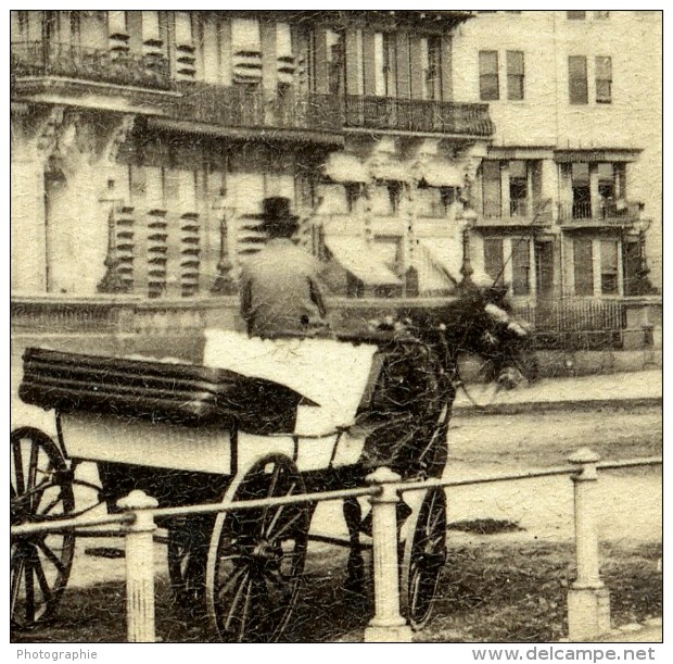 Royaume Uni Sussex Brighton Grand Hotel Front De Mer Anciennne Photo Stereo 1865 - Stereoscopic