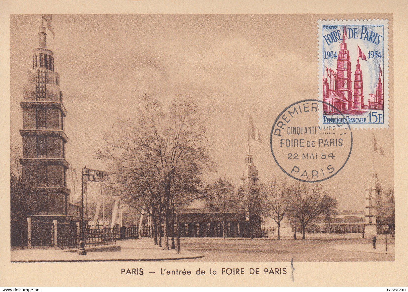 Carte  Maximum  1er  Jour     Cinquantenaire   De   La   FOIRE  DE  PARIS    1954 - 1950-1959