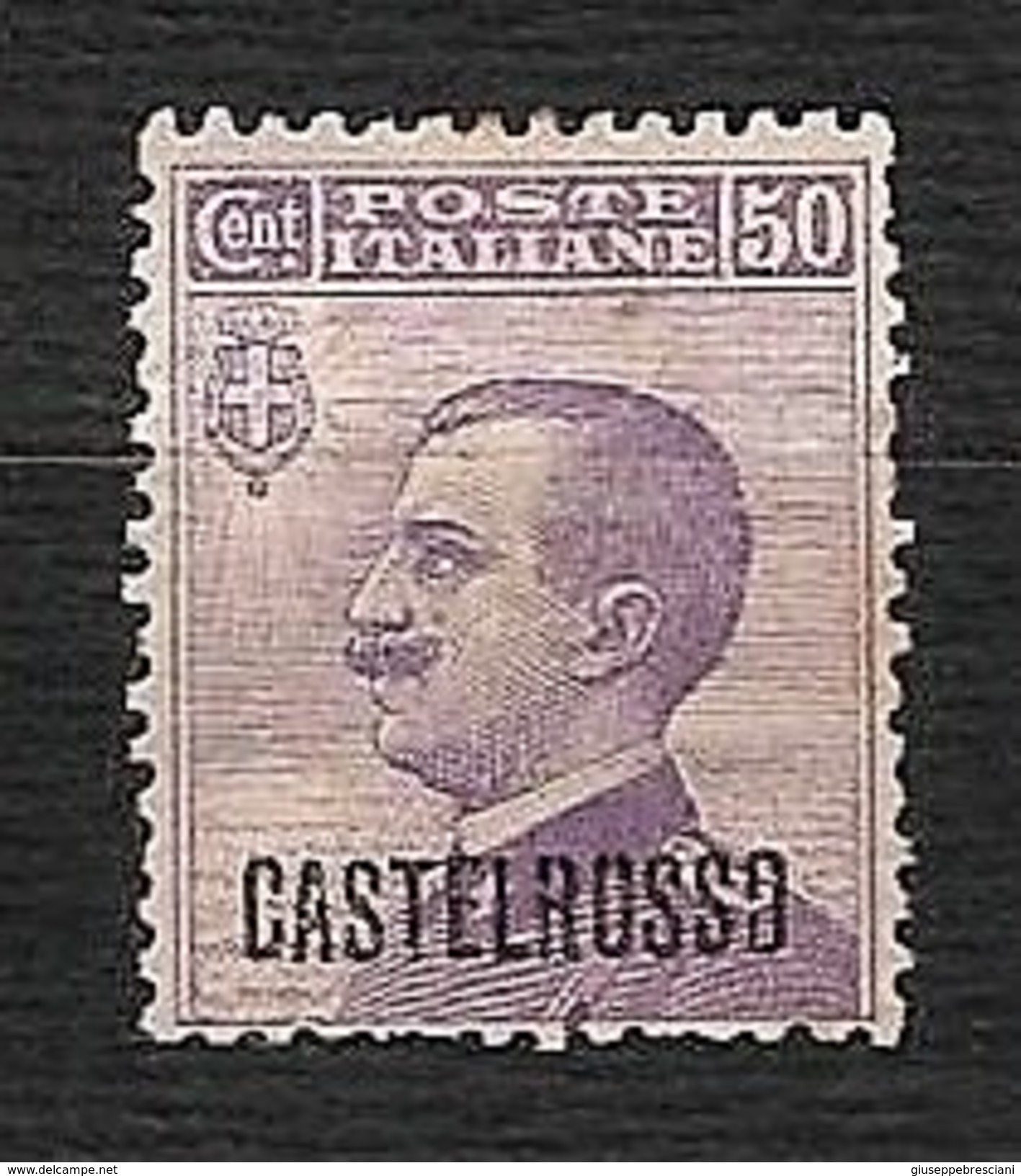 CASTELROSSO 1922 - Effigie Di Vittorio Emanuele III - 50 C. Violetto - MH - Sa IT-CT  7 - Castelrosso