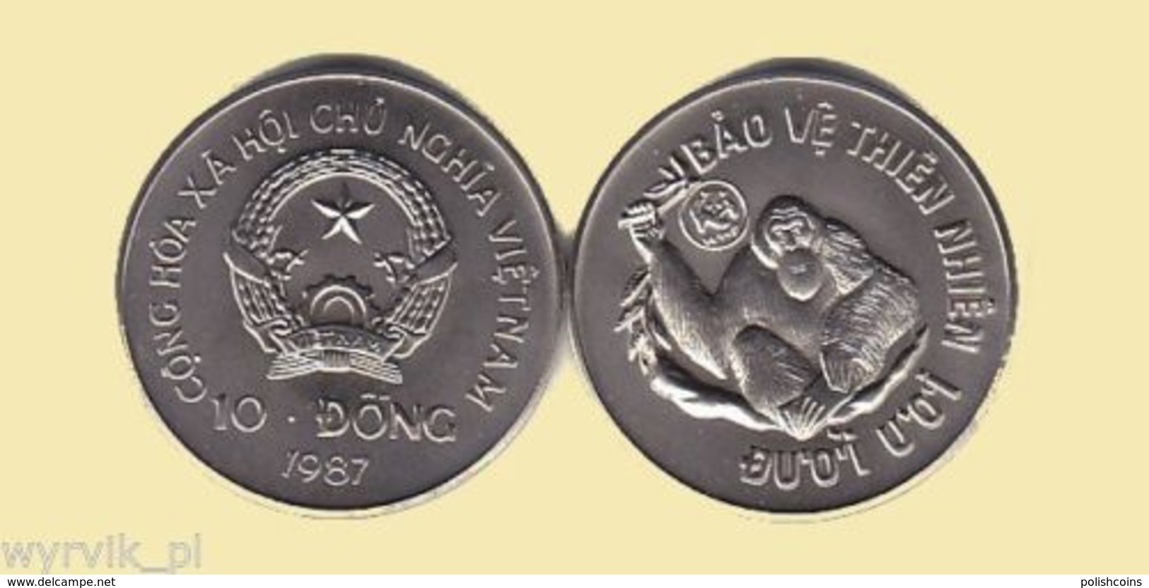 VIETNAM 1987 Orangutan 10 Dong UNC - Vietnam