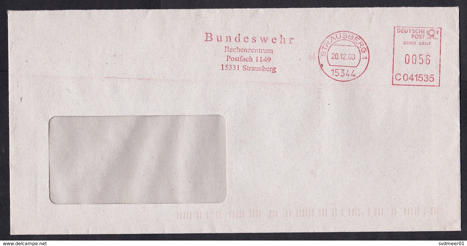 Germany: Cover, 2000, Meter Cancel Bundeswehr Rechenzentrum, Army Calculating Centre, Military, Math (traces Of Use) - Brieven En Documenten