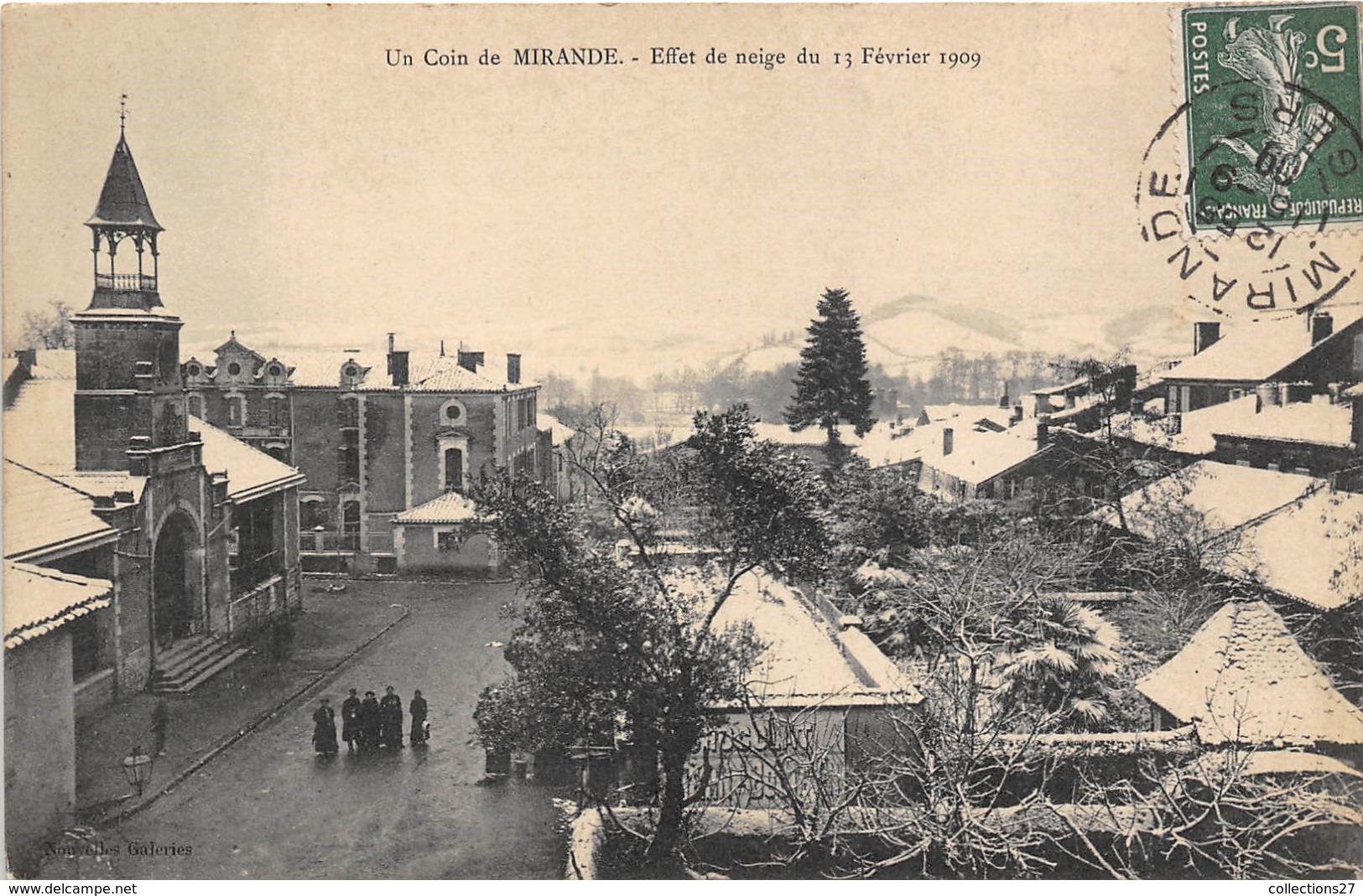 32-MIRANDE- UN COIN, EFFET DE NEIGE DU 13 FEVRIER 1909 - Mirande