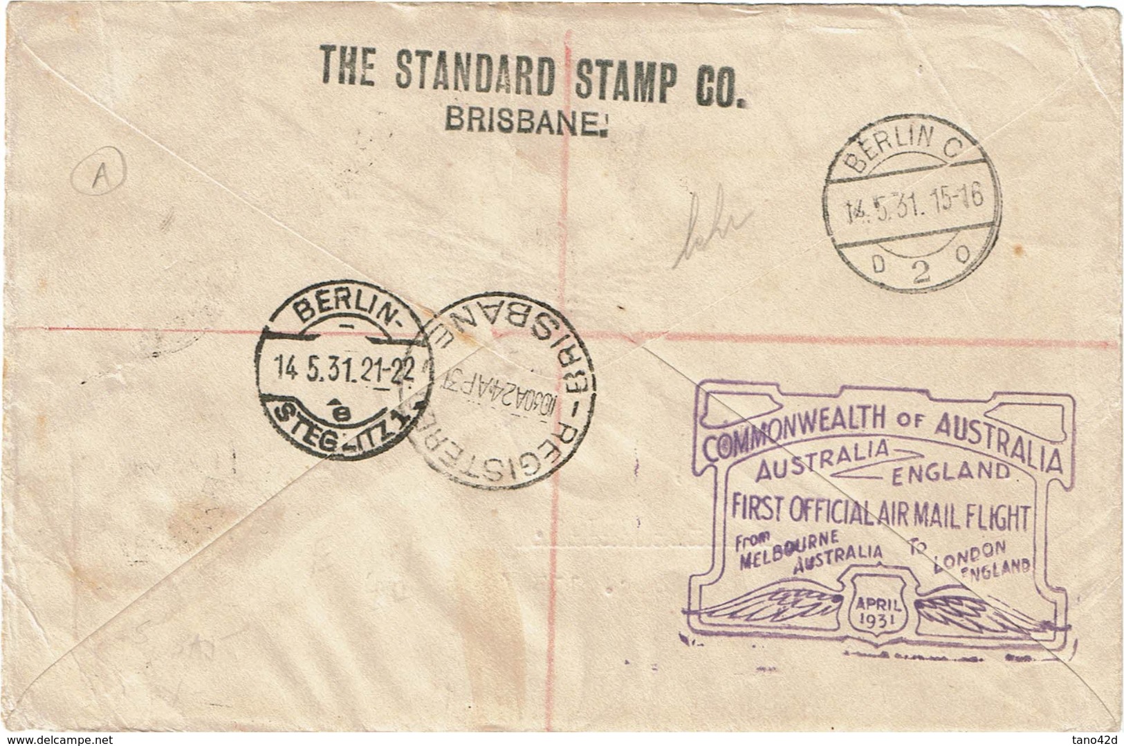 LMON1 - AUSTRALIE - AEROGRAMME BRISBANE / BERLIN 24/4/1931 - Aerogramas